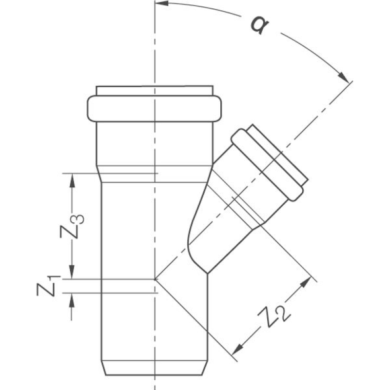 Купить Тройник 50/50/87° 121254-001/11212541001 (11212541001), Rehau в ...