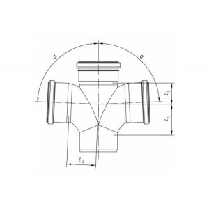Крестовина одноплоскостная 90/90/90/87° max flow 11237141001